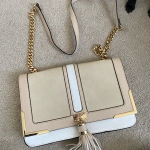 Aldo beige and white shoulder purse